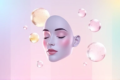 Abstract representation of skincare ingredients for pore care.